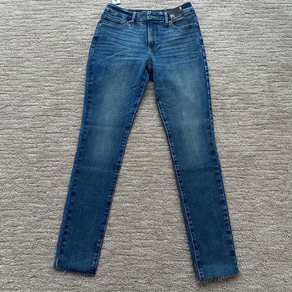 Express Medium Wash Women's Skinny Jeans- Mid Rise Flexx Hyper Stretch
